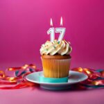 Cupcake with the letters one and seven along with candles atop them celebrating the birthday of Enovana Green Cleaning