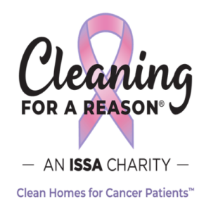 Cleaning for a Reason logo with pink ribbon, symbolizing Enovana Green Cleaning's support for cancer patients