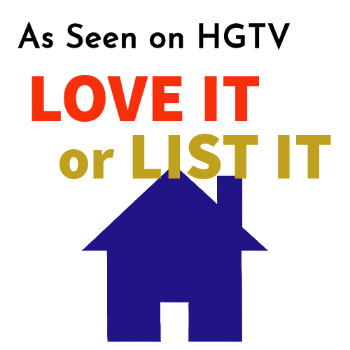 Logo for HGTV’s “Love It or List It,” spotlighting Enovana Green Cleaning as a featured cleaning company on the television show.