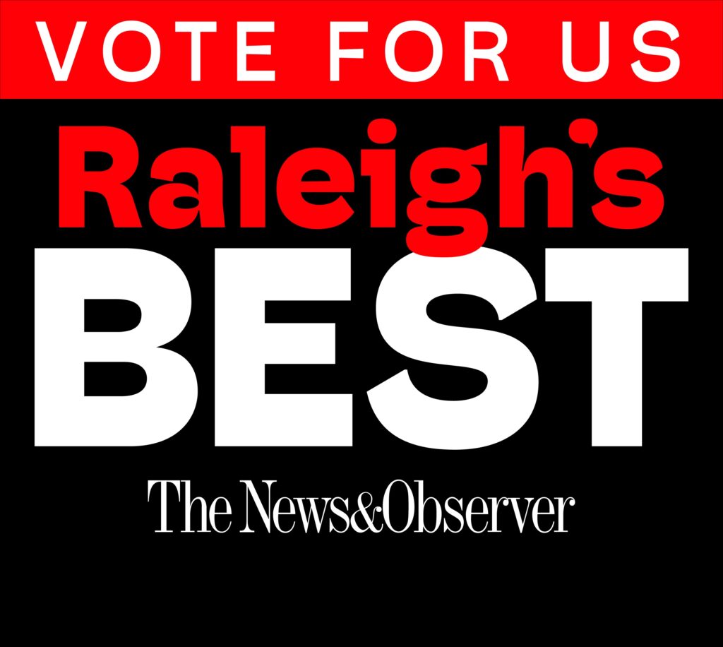 Raleigh's Best 2026 Vote for Us badge from The News & Observer — Enovana Green Cleaning nominated for best cleaning service in Raleigh NC.